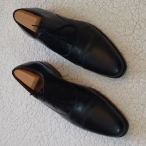 Carlos Santana Black Cap Toe Leather Oxford Shoes 10.5 D